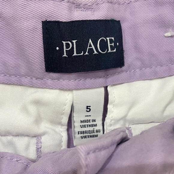 2 Children’s Place Kids' Lavender and Light Blue Shorts with Belt. Sold as pair - Picture 3 of 4